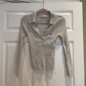 Zara long sleeve collared sweater